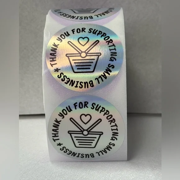 100pcs Thank You Stickers Holographic Small Business Labels 2” - Picture 13 of 14